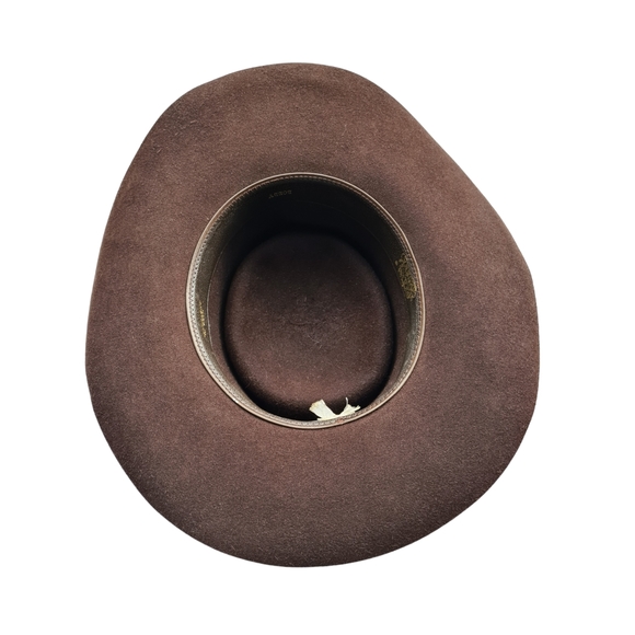 #22 AKUBRA Brown BOBBY Classic Western Style Wide Brim Hat 57cm Made in Aus - Picture 6 of 15